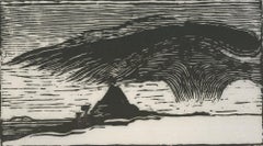 M. Karstens - 20th Century Woodcut, Church in a Landscape