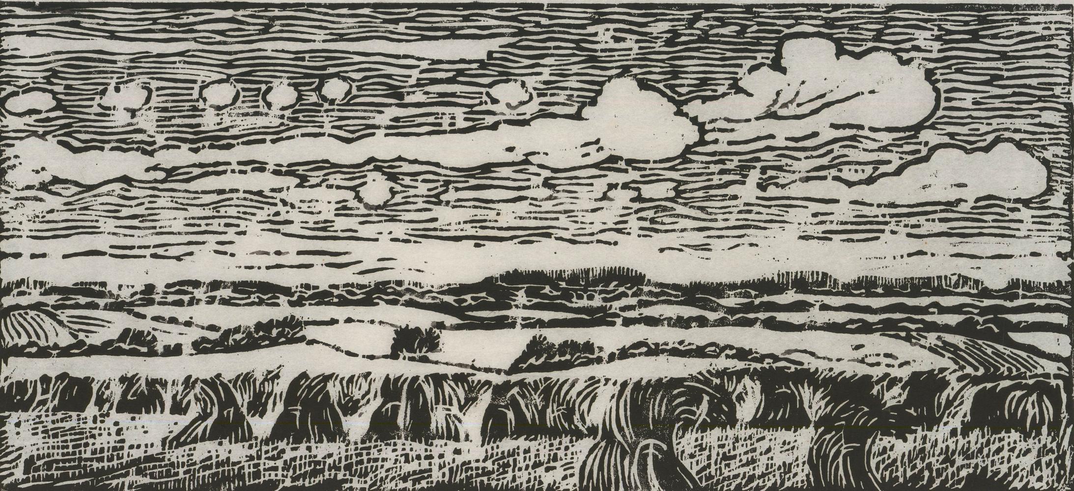 M. Karstens - 20th Century Woodcut, Holstein Countryside - Print by Unknown