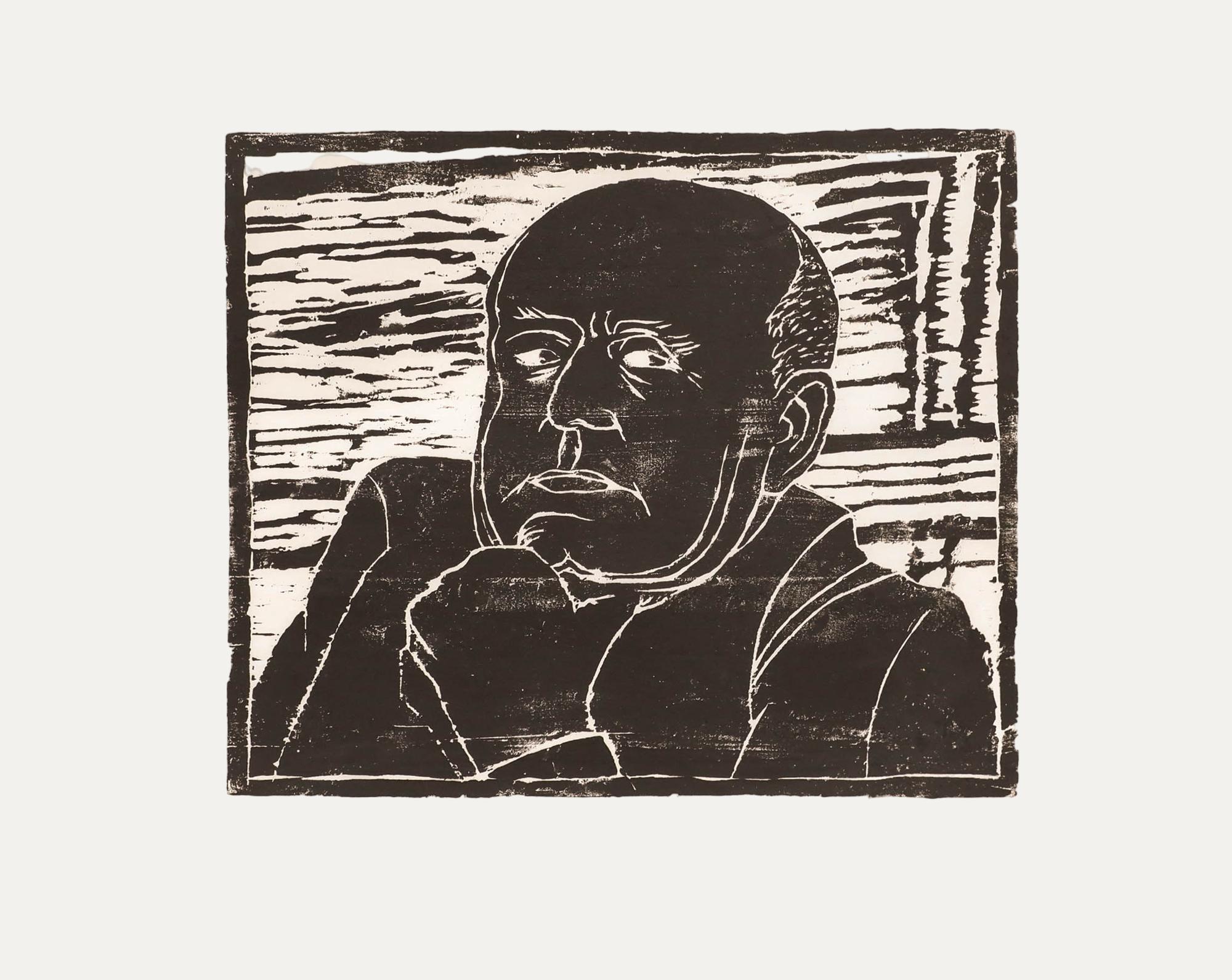 M. Karstens - Holzschnitt 20. Jahrhundert, Porträt von Gottfried Benn