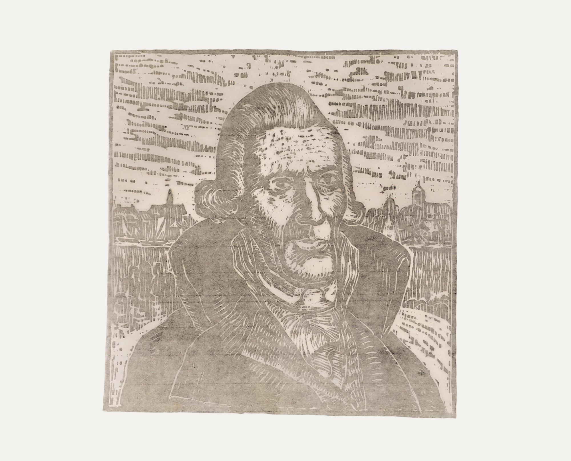 M. Karstens - Holzschnitt 20. Jahrhundert, Porträt von Johann Gottwerth Muller (Beige), Portrait Print, von Unknown