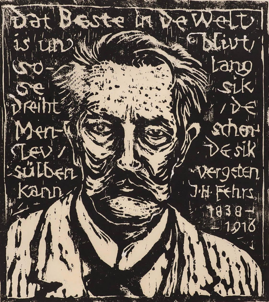 M. Karstens - Holzschnitt des 20. Jahrhunderts, Der Künstler in situ – Print von Unknown