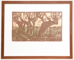 M. Karstens - Framed 20th Century Woodcut, Kopfweiden