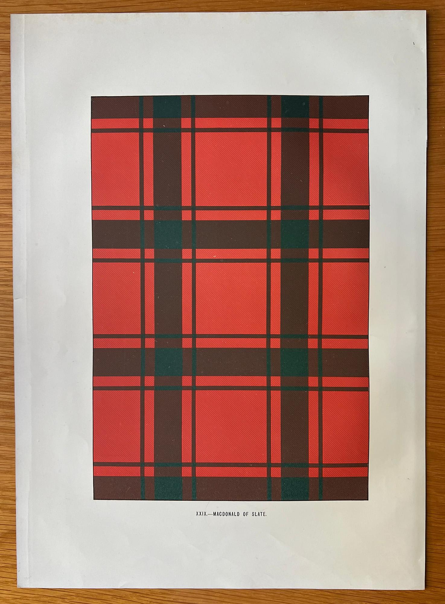 MacDonald of the Isles and Slate (Tartan), Schottland Kunst Design Lithographie Druck – Print von Unknown