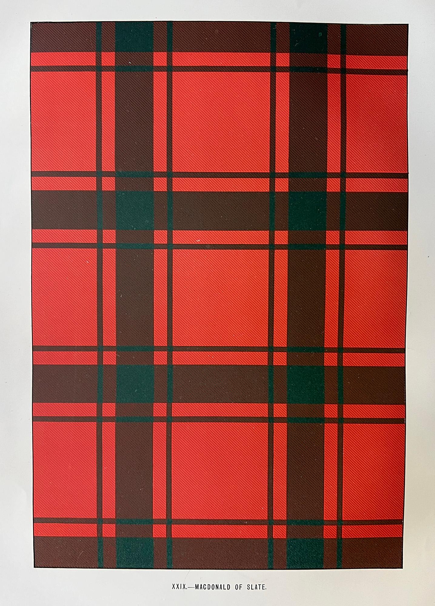 Unknown Interior Print – MacDonald of the Isles and Slate (Tartan), Schottland Kunst Design Lithographie Druck