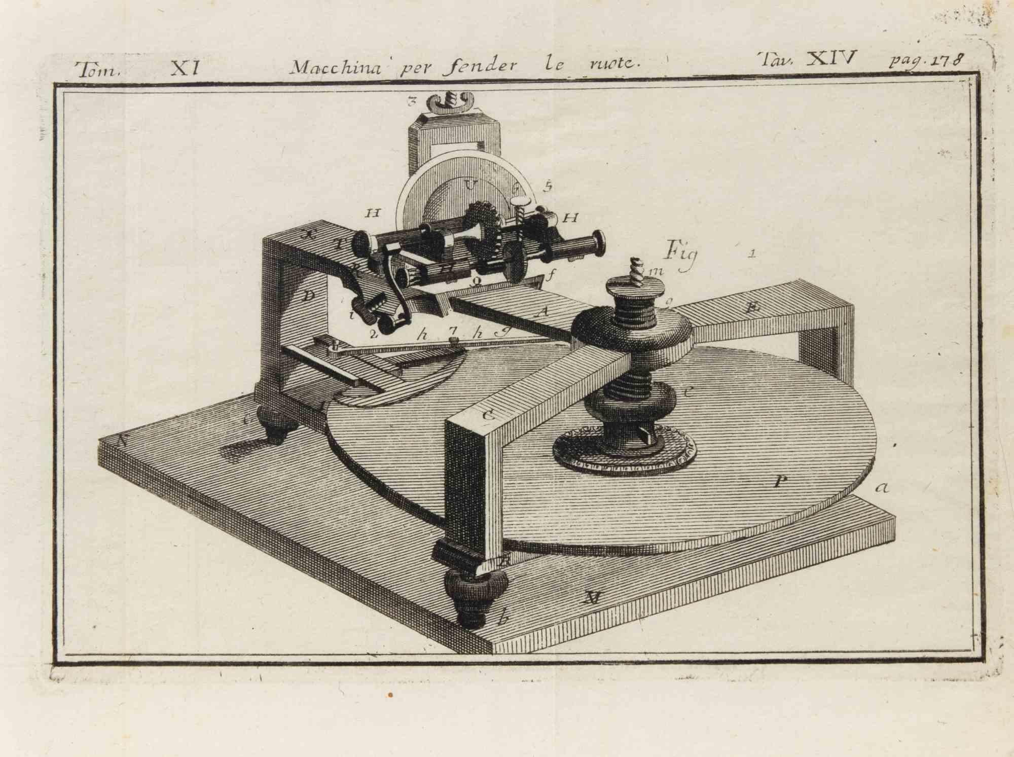 Machin per Fonder le Ruote - Gravure - 18e siècle