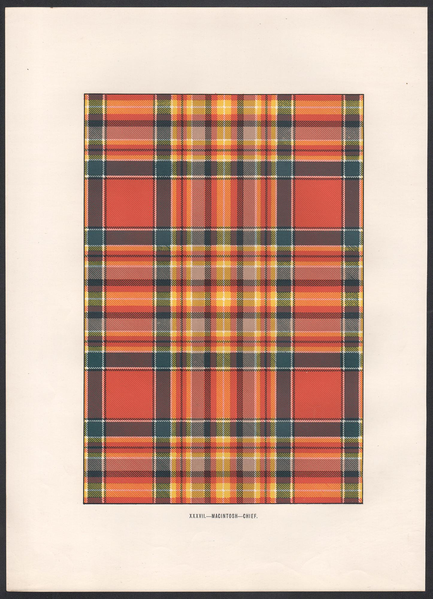 MacIntosh - Chief (Tartan), Scottish Scotland art design lithograph print - Print by Unknown