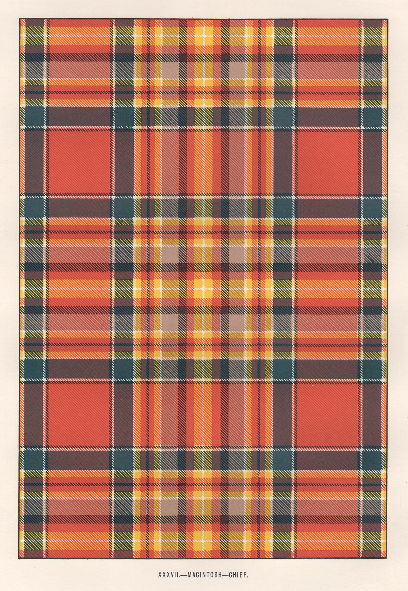 Interior Print Unknown - Lithographie de MacIntosh - Chief (tartan), Écosse écossaise de conception artistique