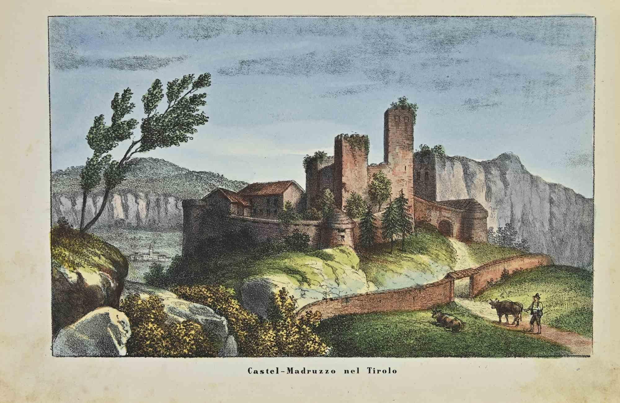 Unknown Figurative Print - Madruzzo Castle - Lithograph - 1862