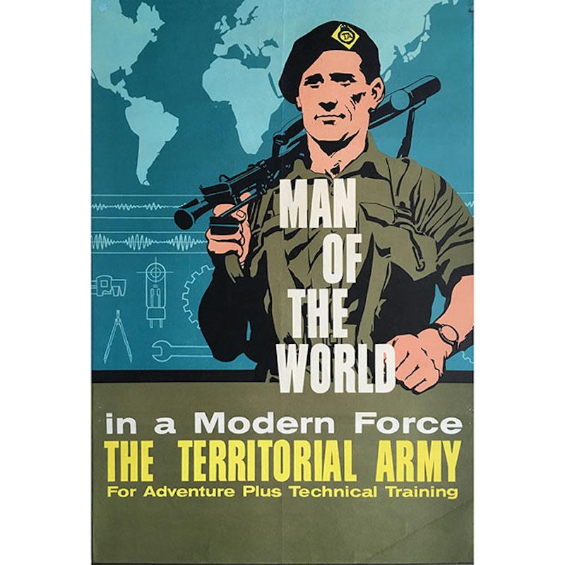 Unknown Figurative Print - 'Man of the World' Territorial Army Recruitment Poster c.1960s