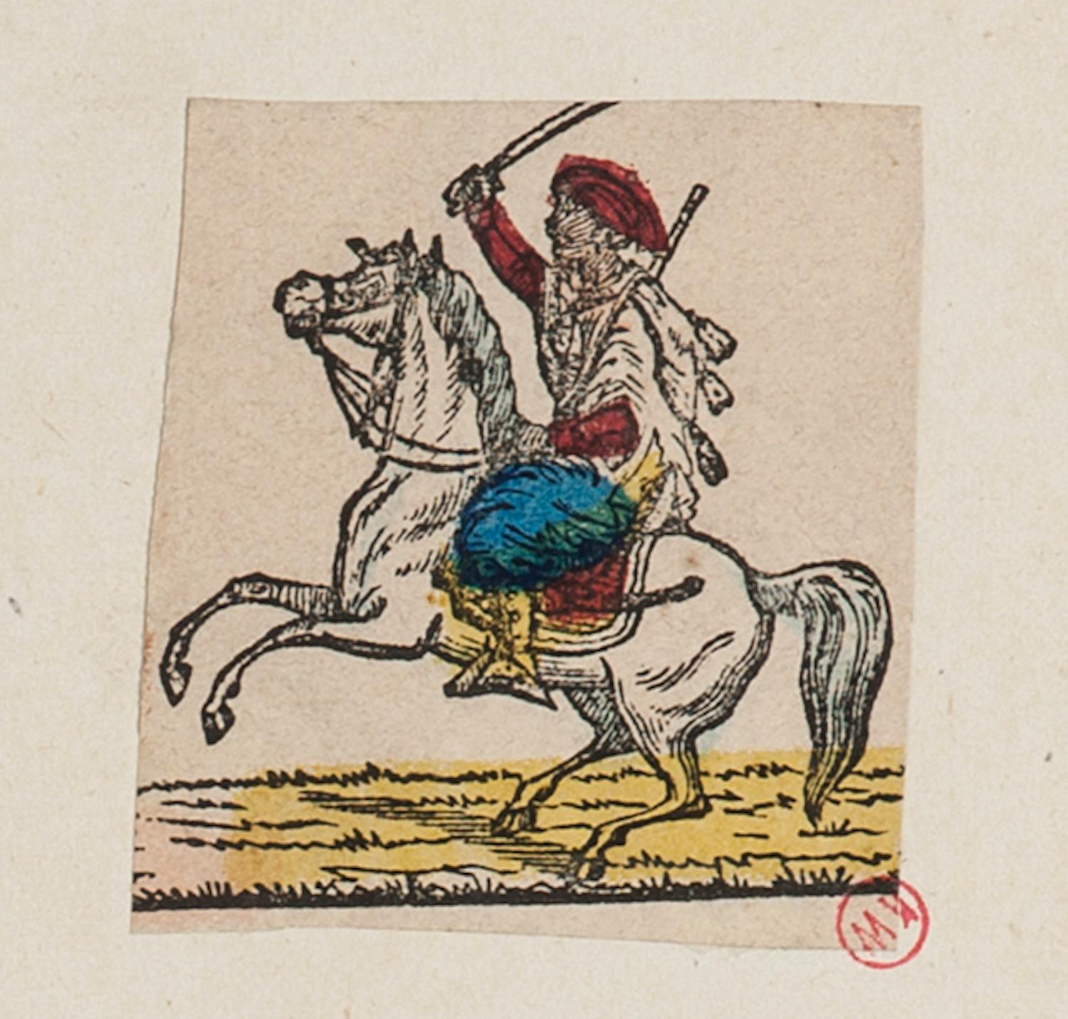 Homme à cheval - Gravure - 18ème siècle