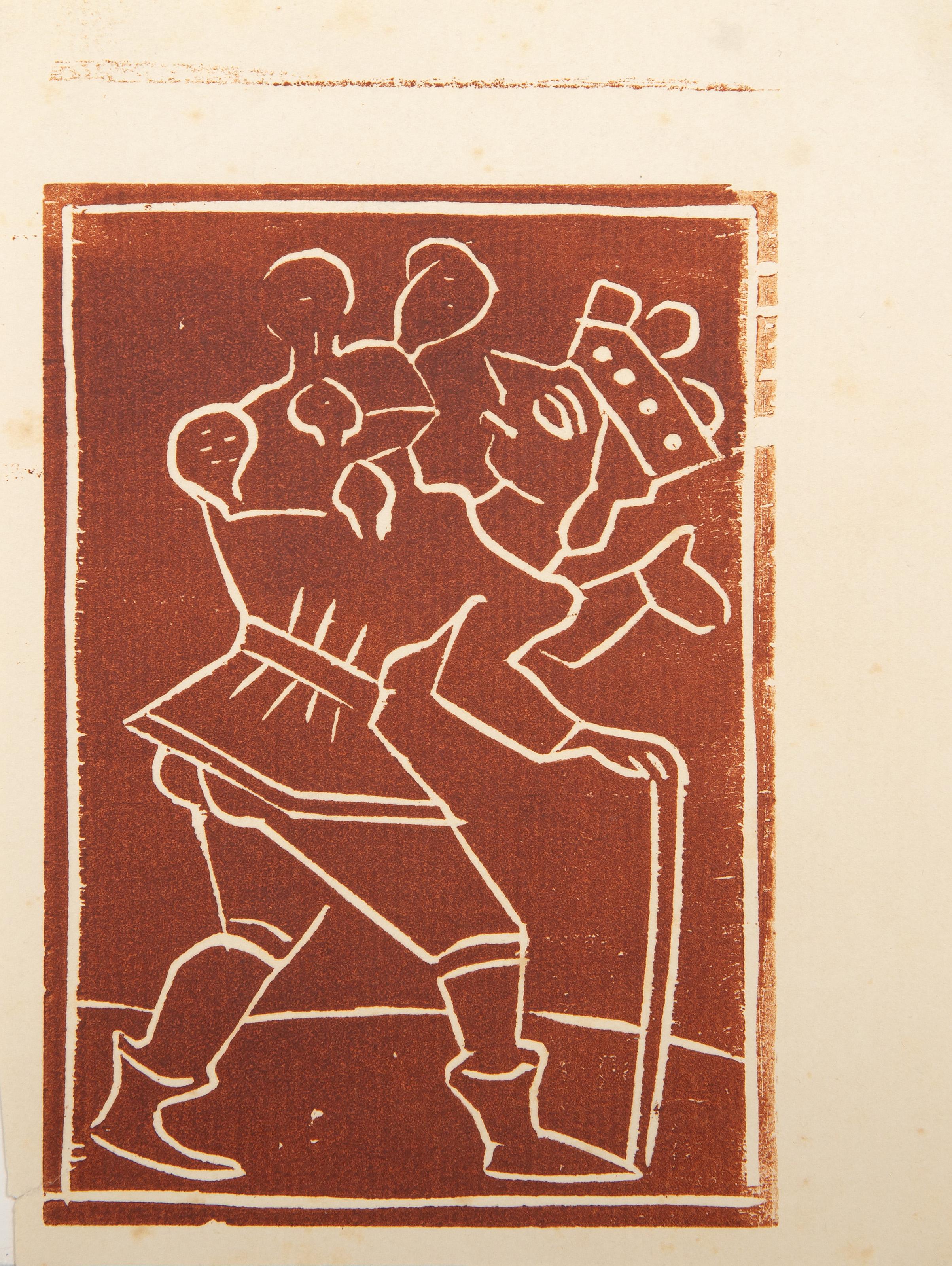 Man with Cane, Folk Art Woodcut Print by Andre Derain For Sale 2
