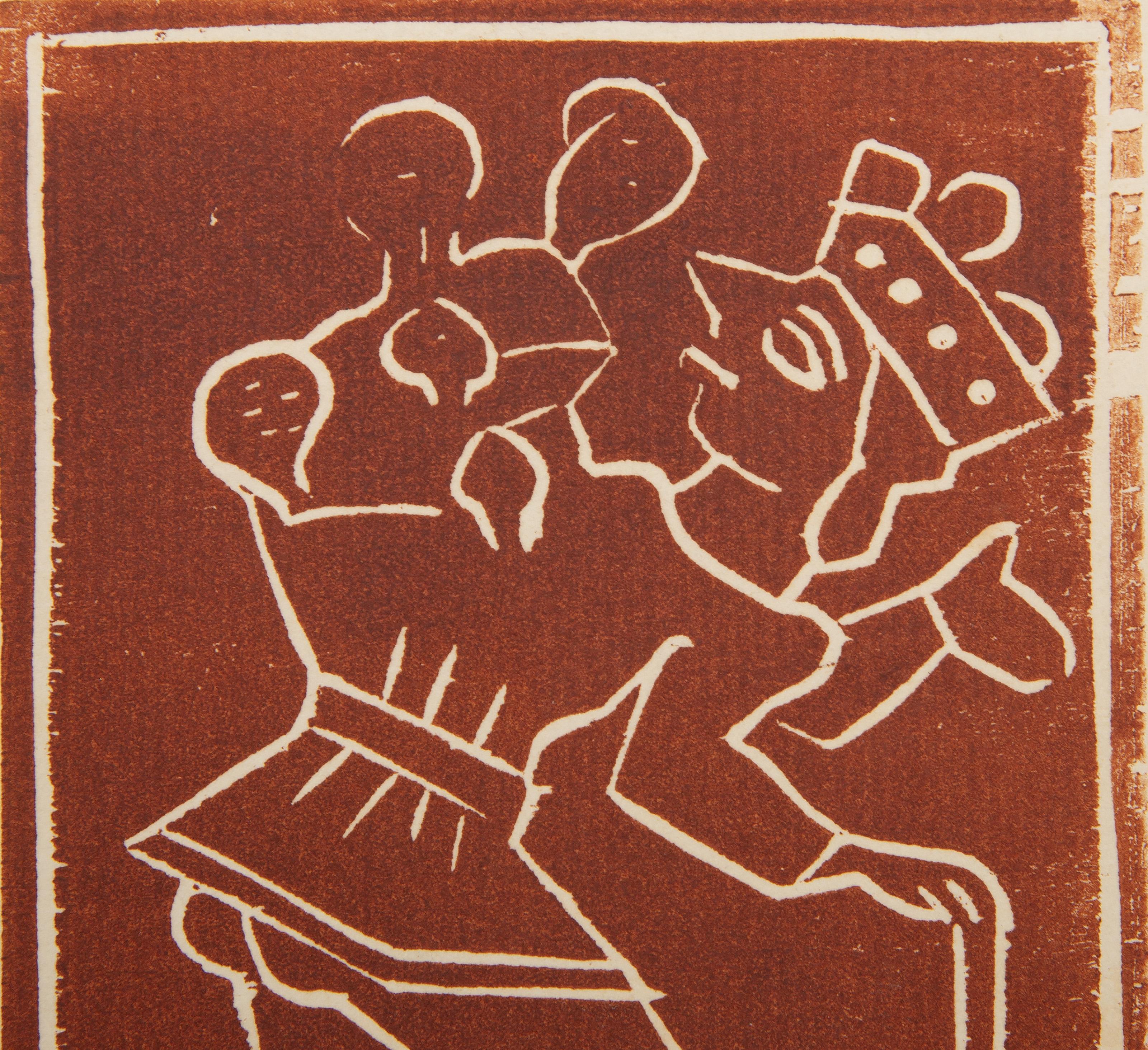 Man with Cane, Folk Art Woodcut Print by Andre Derain For Sale 3
