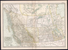 Manitoba, British Columbia and NW Territories, Canada. Century Atlas antique map