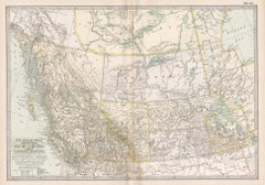 Manitoba, Colombie-Britannique et territoires nord-ouest du Canada. Carte de l'Atlas du siècle