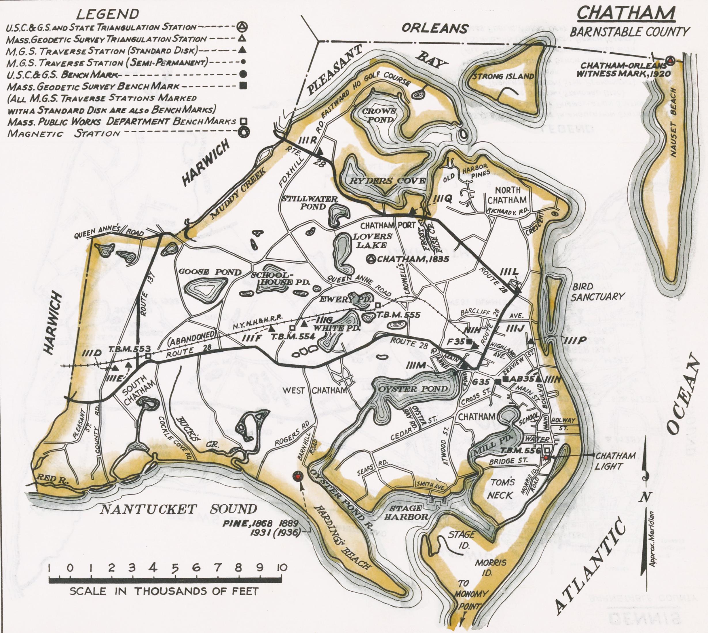 Map of Chatham, Cape Cod - Print by Unknown