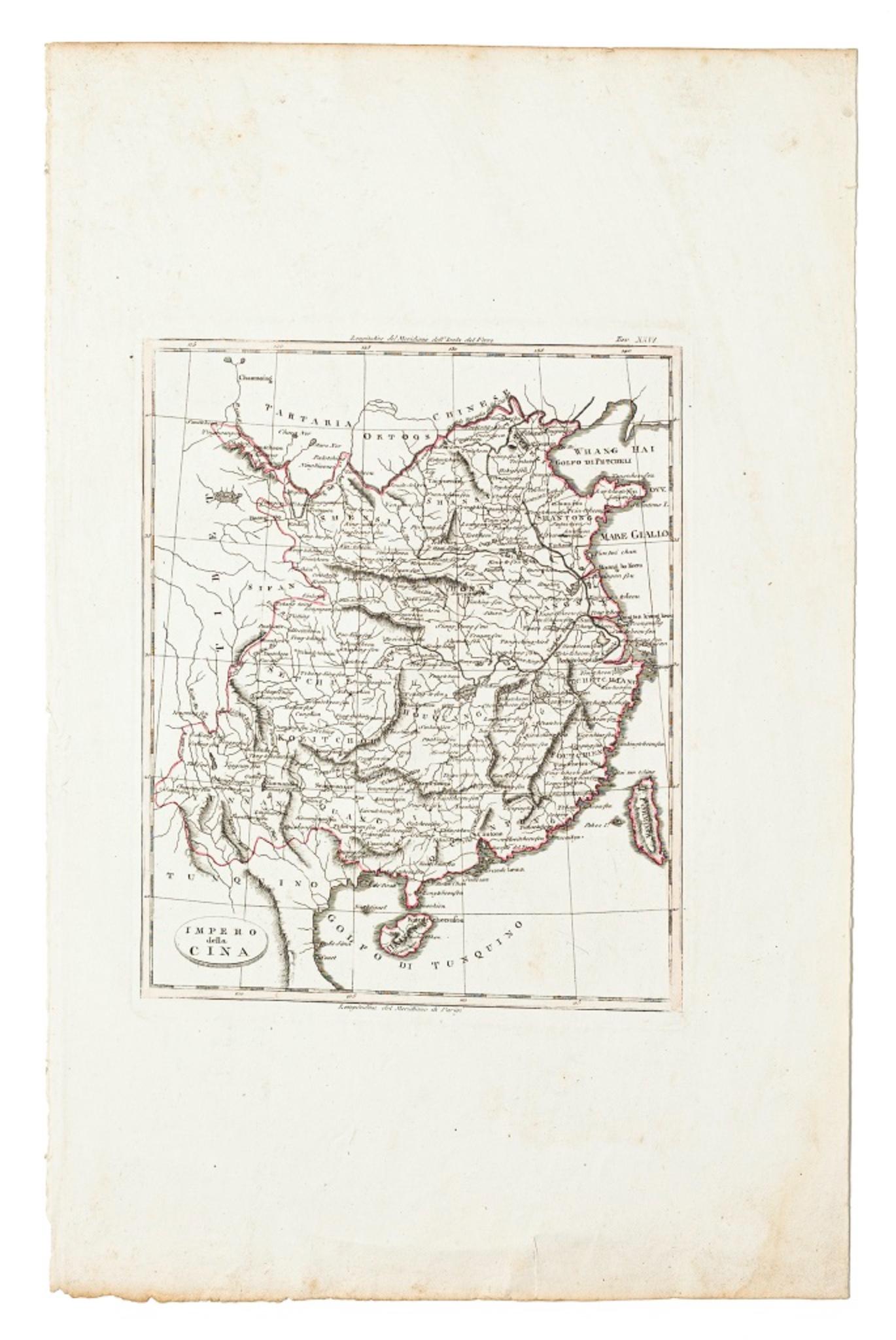 Unknown Figurative Print - Map of China - Etching - 19th Century