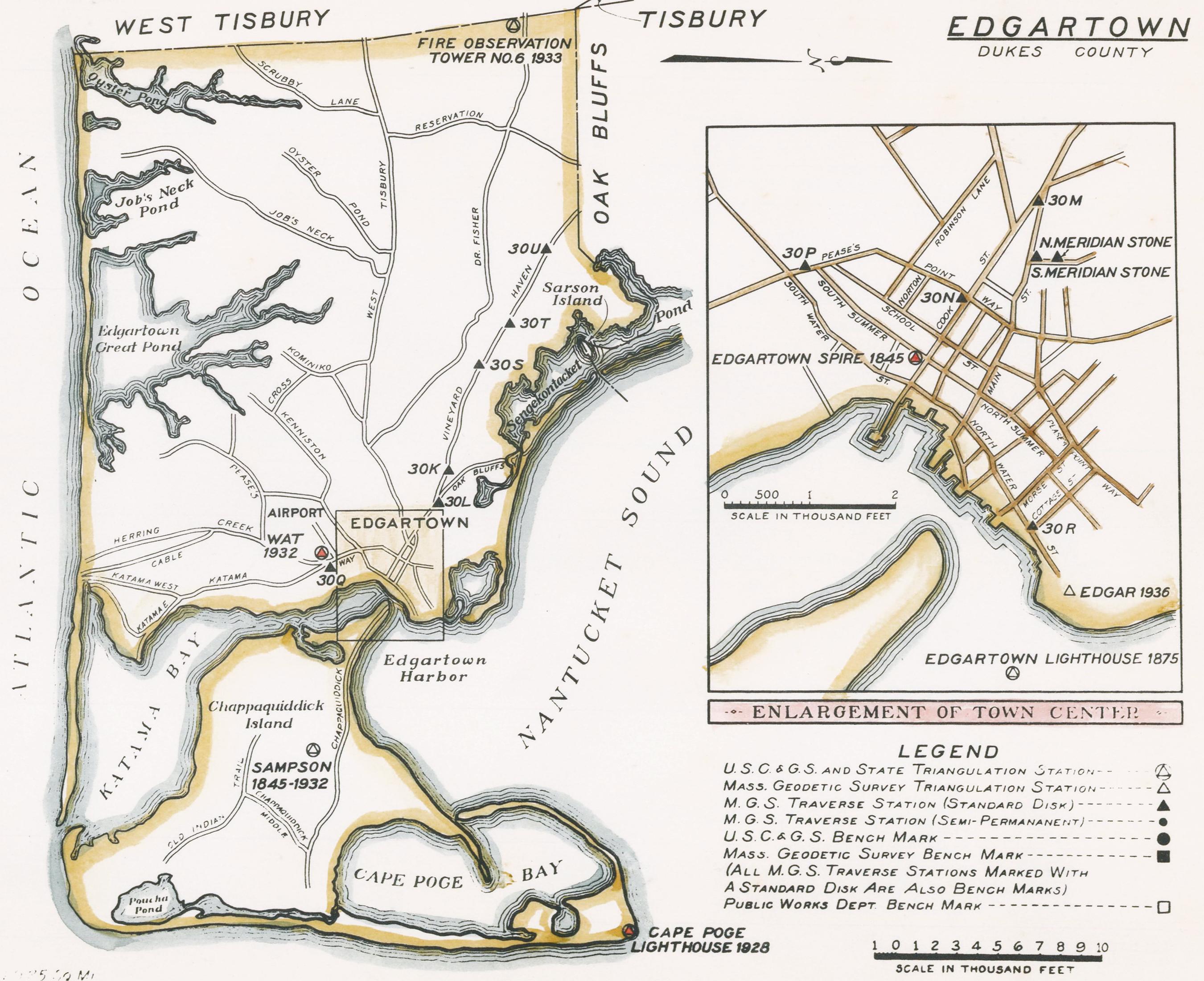 Map of Edgartown, Martha's Vineyard - Print by Unknown