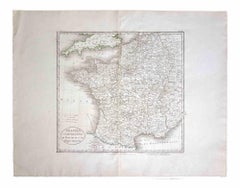 Map of France - Original Etching - 1820