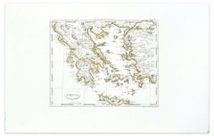 Map of Greece - Etching on Paper 19th Century