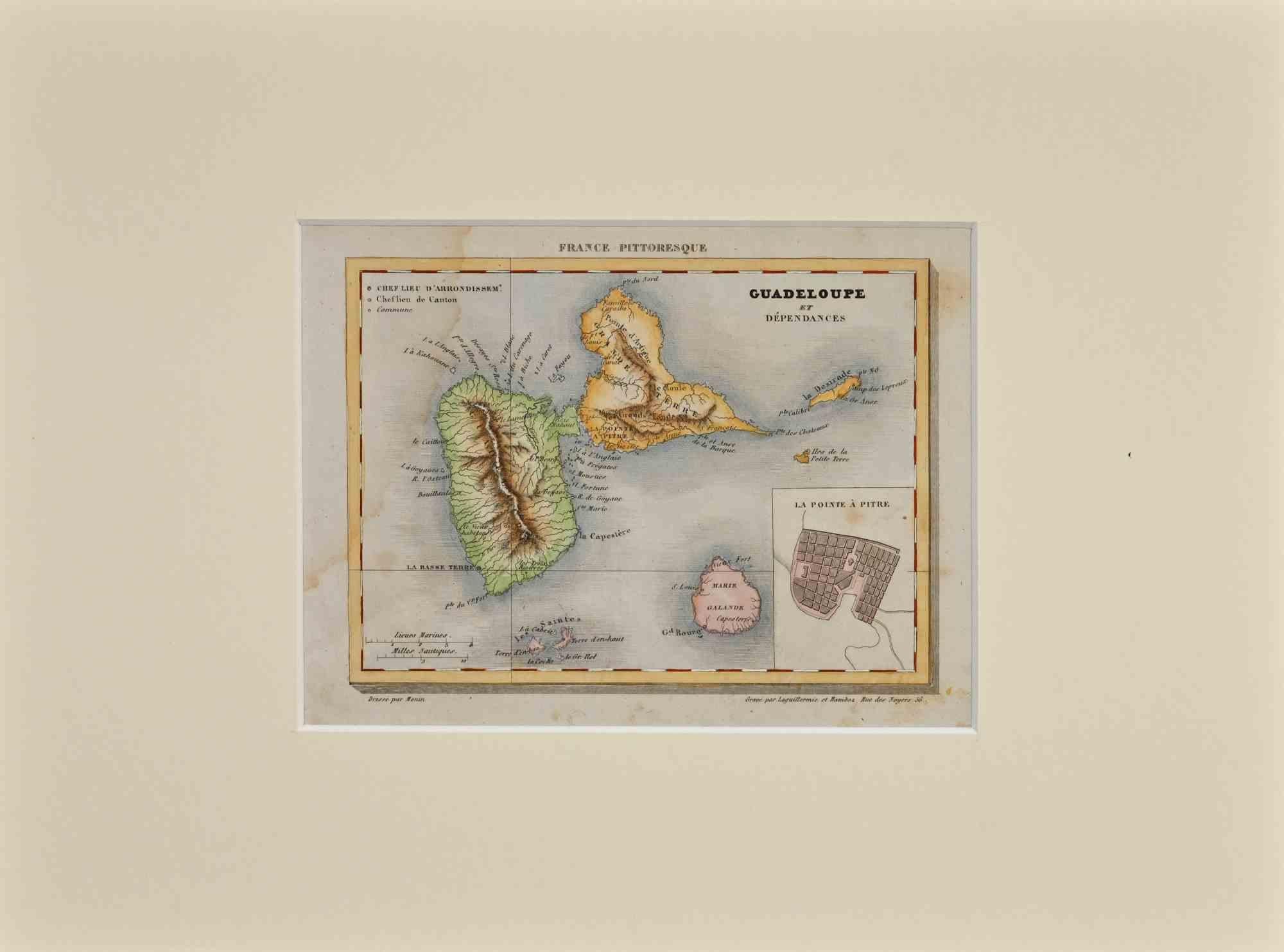 Unknown Figurative Print - Map of Guadalupe - Lithograph - 19th Century