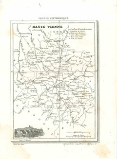 Map of Haute Vienne - Original Lithograph - 19th Century