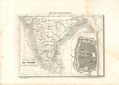 Mappa dell'India - Litografia originale - XIX secolo