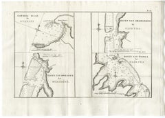 Map of Matavia Bay on Tahiti by Cook - Etching / engraving - 18th Century