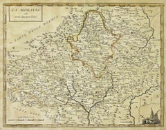 Mapa de Moravia - Aguafuerte - Siglo XIX
