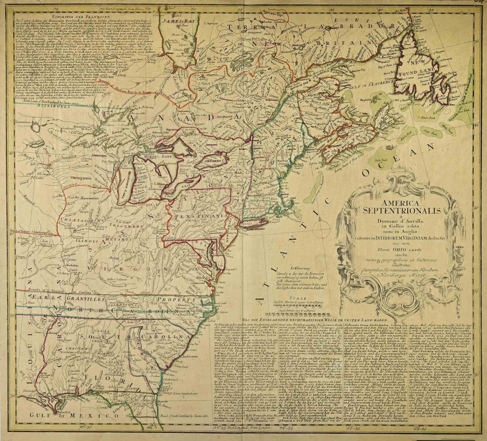 Figurative Print Unknown - Carte d'Amérique du Nord - gravure - 19e siècle