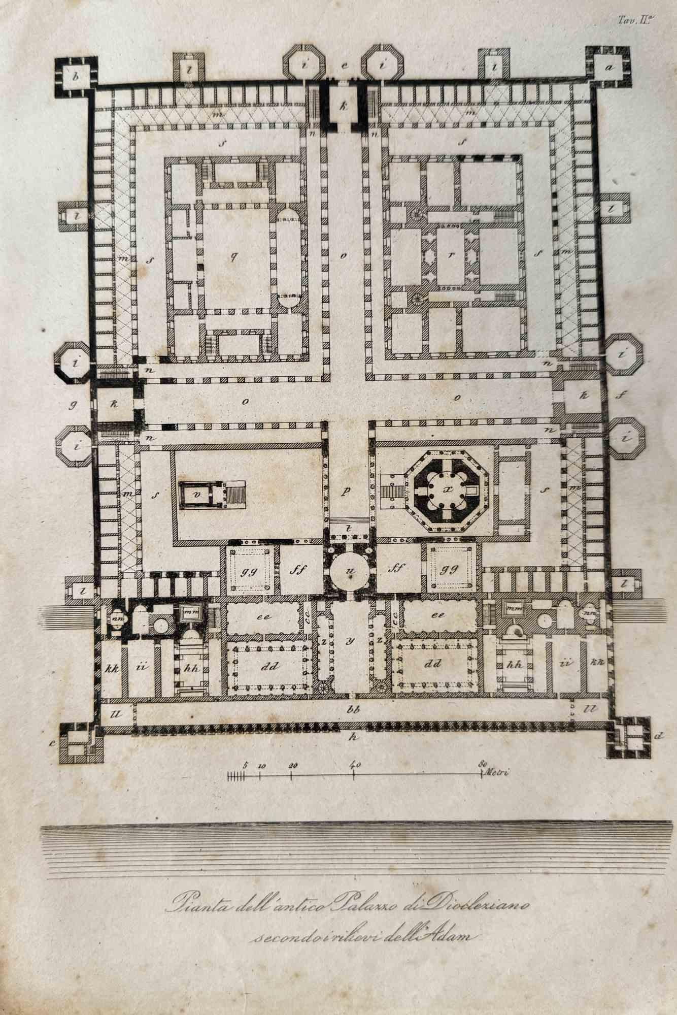 Figurative Print Unknown - Map of Palace of Diocletian - Lithographie - 1862