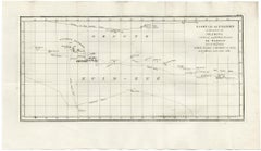 Antique Map of the islands near Tahiti - Etching / engraving - 18th Century