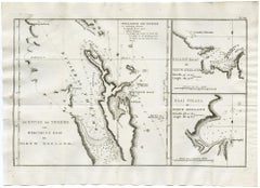 Map of the river Thames and Mercury Bay - Etching / engraving - 18th Century