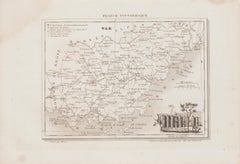 Carte de Var - Lithographie originale du 19ème siècle