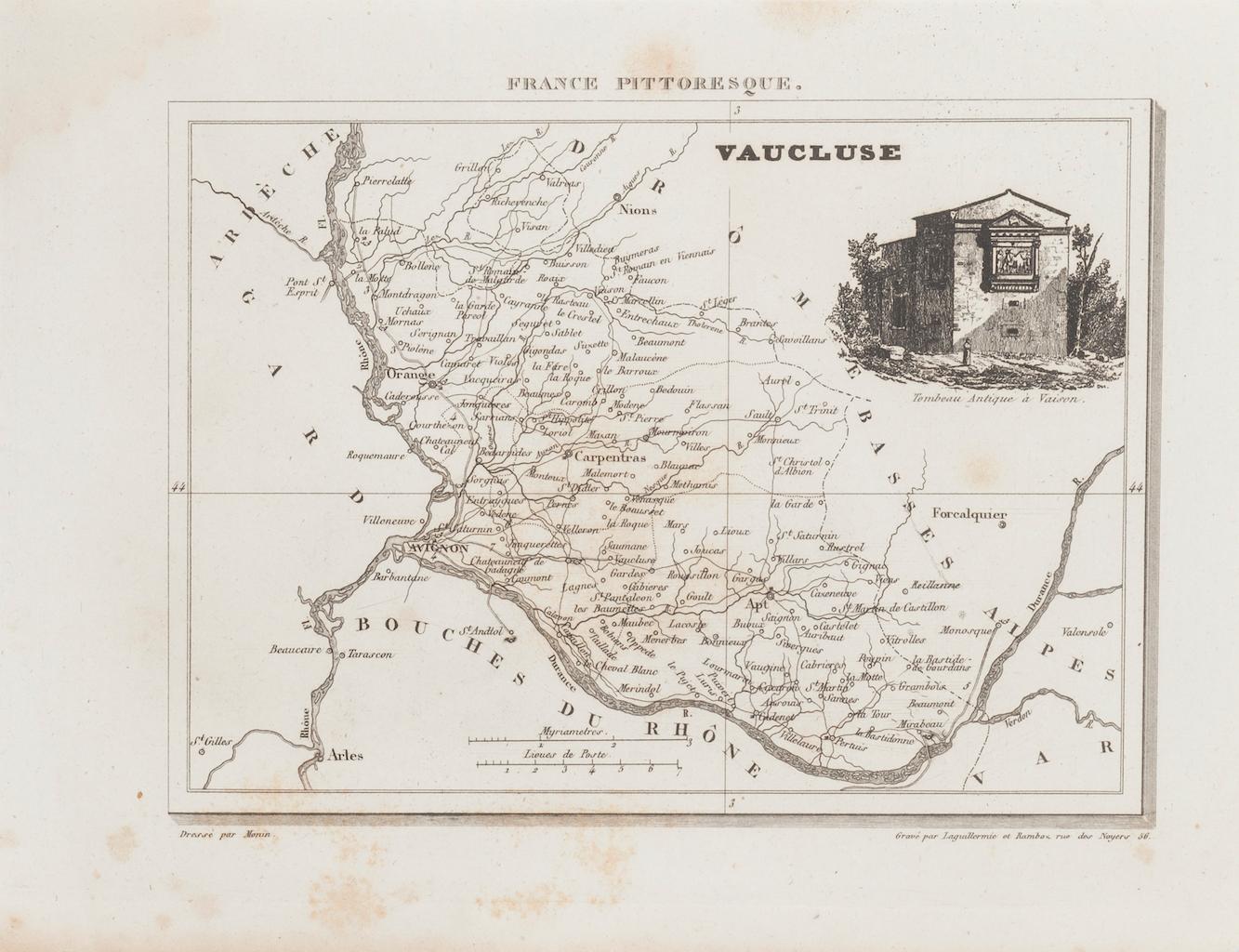 Unknown Figurative Print - Map of Vaucluse - Etching - 19th Century