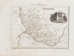 Carte de Vaucluse - Gravure - 19ème siècle