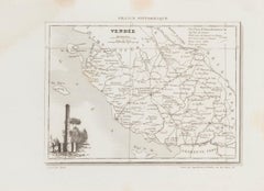 Map of Vendée - Etching - 19th Century