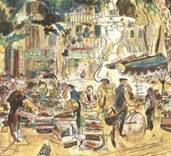 Signed Limited Edition 1970s Provençal Lithograph Print, 125 Copies