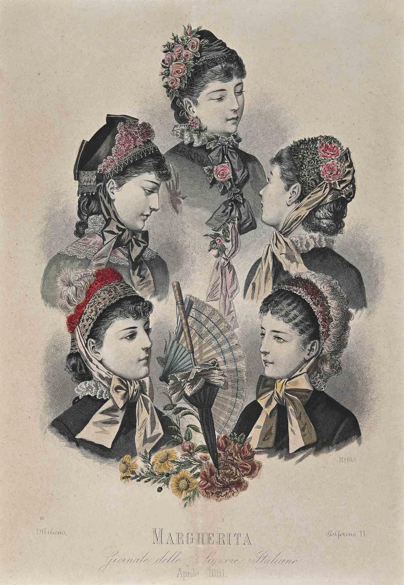Margherita - Gennaio delle Signore - Original Lithograph - 1881 - Print by Unknown