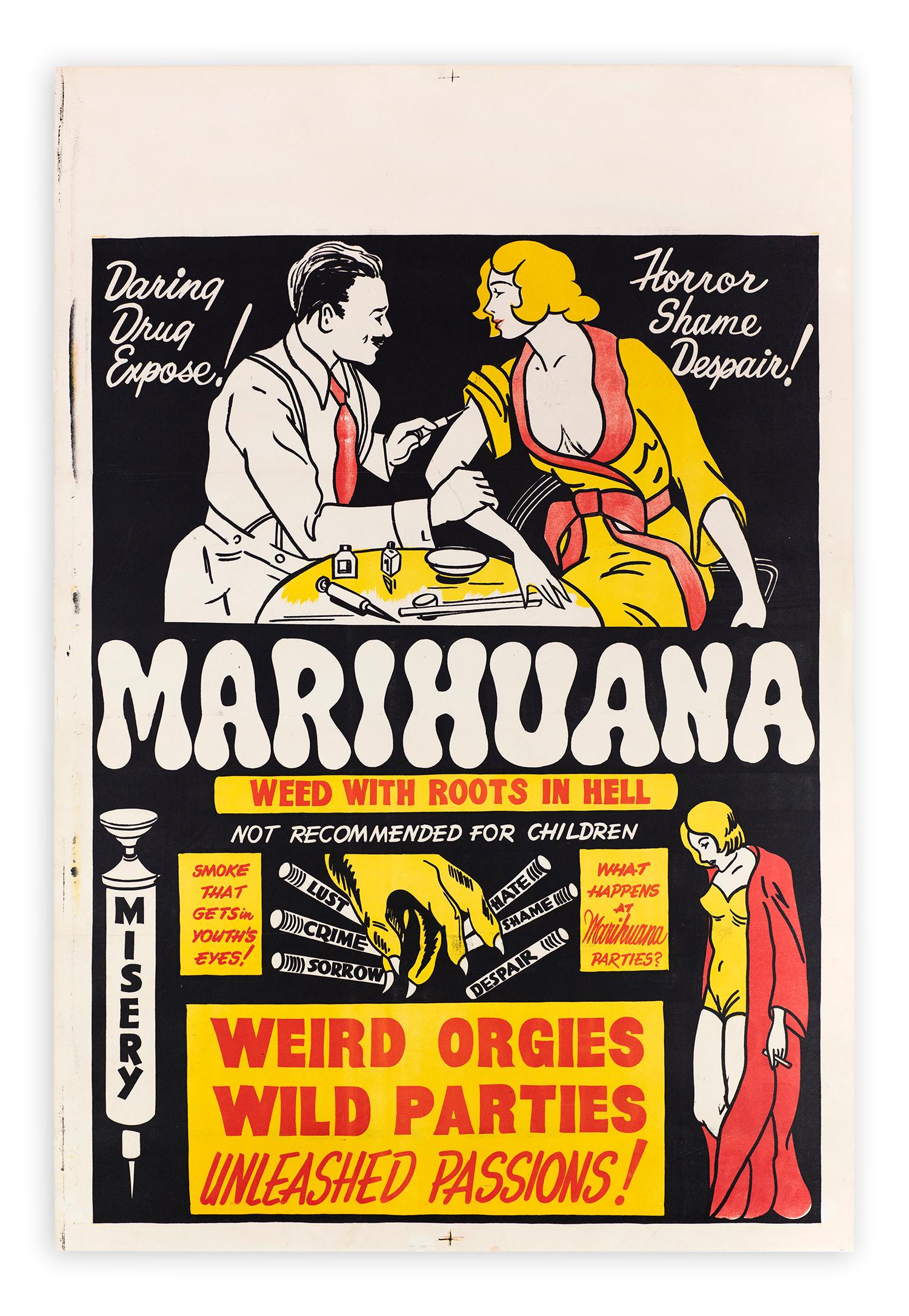 Marihuana, Exploitation marijuana/cannabis culture Dwain Esper film poster, 1936 - Print by Unknown