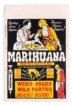 Vintage Marihuana, Exploitation drug culture film poster, 1936
