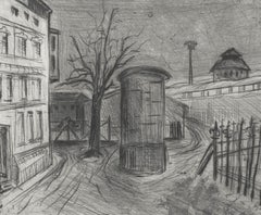Marion Kallauka (b.1949) - 1982 Etching, Berlin Street Scene