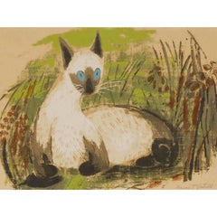 Marion T. Gatrell (1909 -1984) - Mid 20th Century Silkscreen, Siamese Cat