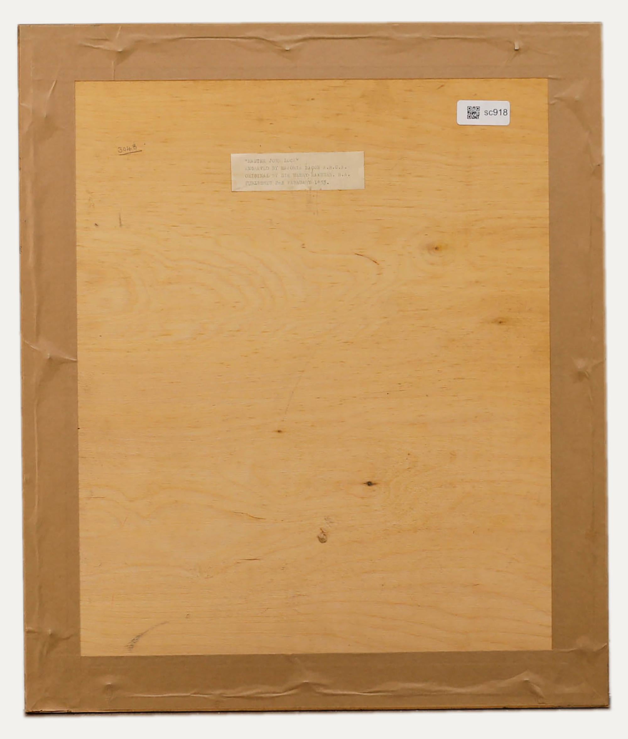 Marjorie Bacon (1877-1962) - Framed 1933 Mezzotint, Master John Lock - Abstract Expressionist Print by Unknown