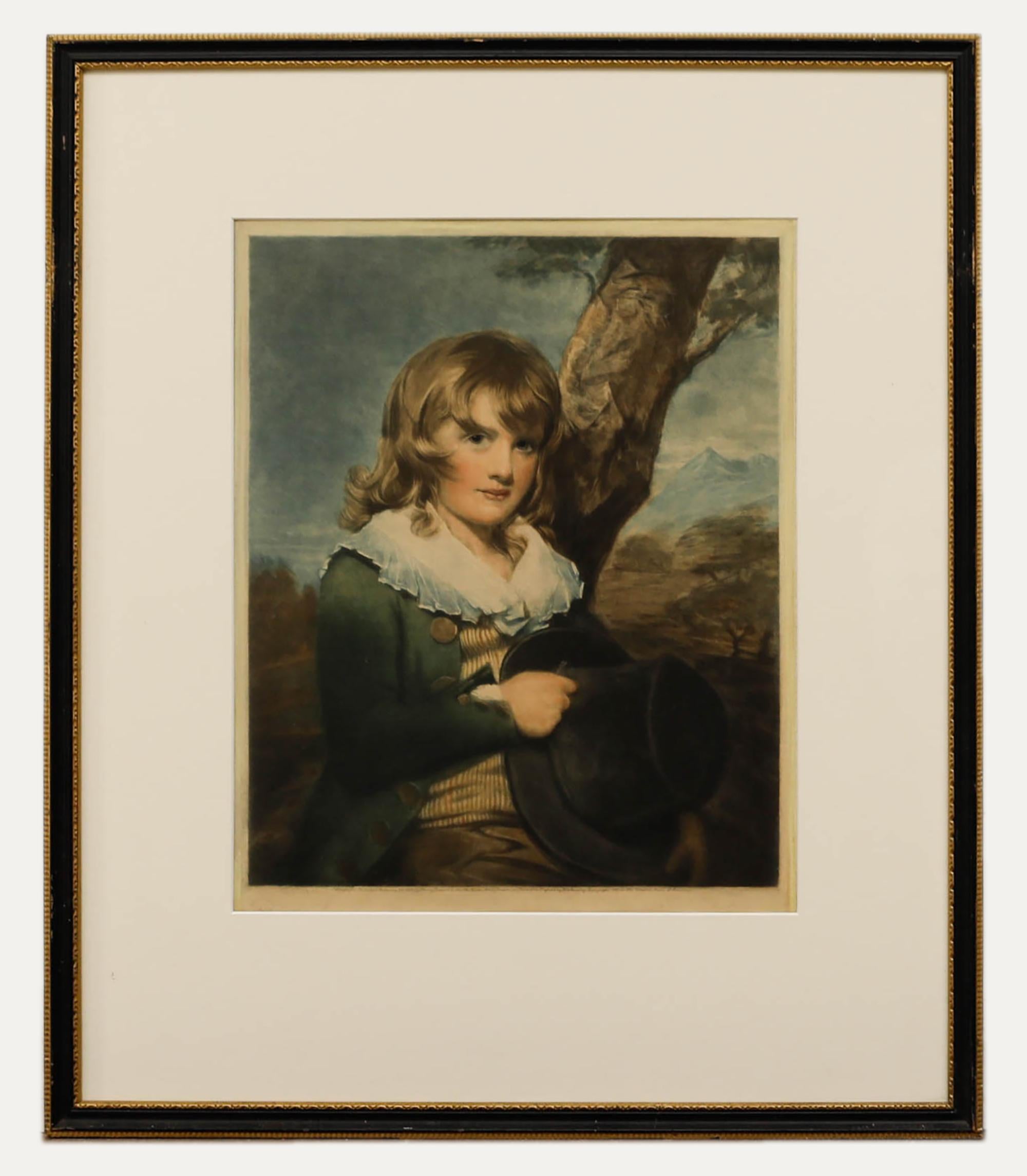 Marjorie Bacon (1877-1962) - Mezzotinta enmarcada de 1933, Maestro John Lock