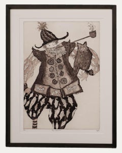Marjorie Dumortier  - 20th Century Etching, The Fisherman