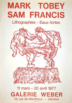 Affiche de l'exposition Mark Tobey et Sam Francis - Impression offset - 1977