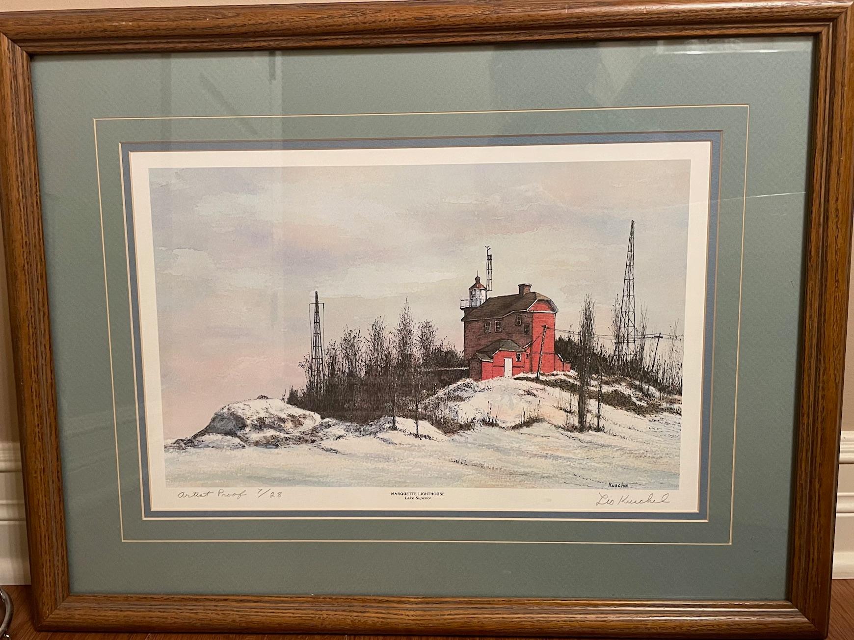 Unknown Landscape Print - Marquette Lighthouse: Lake Superior
