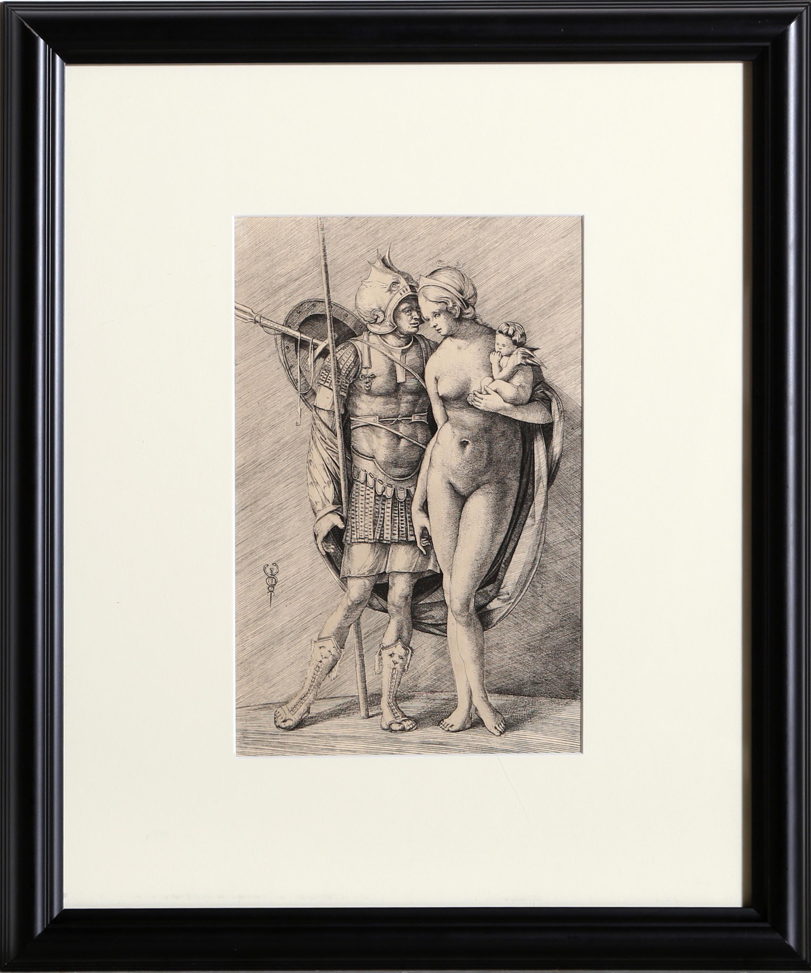  Jacopo de' Barbari, Dopo Amand Durand, Italiano/Belga (1450 - 1516) - Marli e Venere, Anno: Stampato 1878, Medium: Heliogravure, Image Size: 10.5 x 6.75 inches, Size: 11.5  x 7,5 pollici (29,21  x 19,05 cm), Dimensioni della cornice: 19 x 16