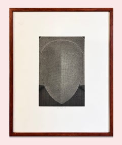 Masque Copperplate Engraving, Signed, Monochrome, Framed, 1996