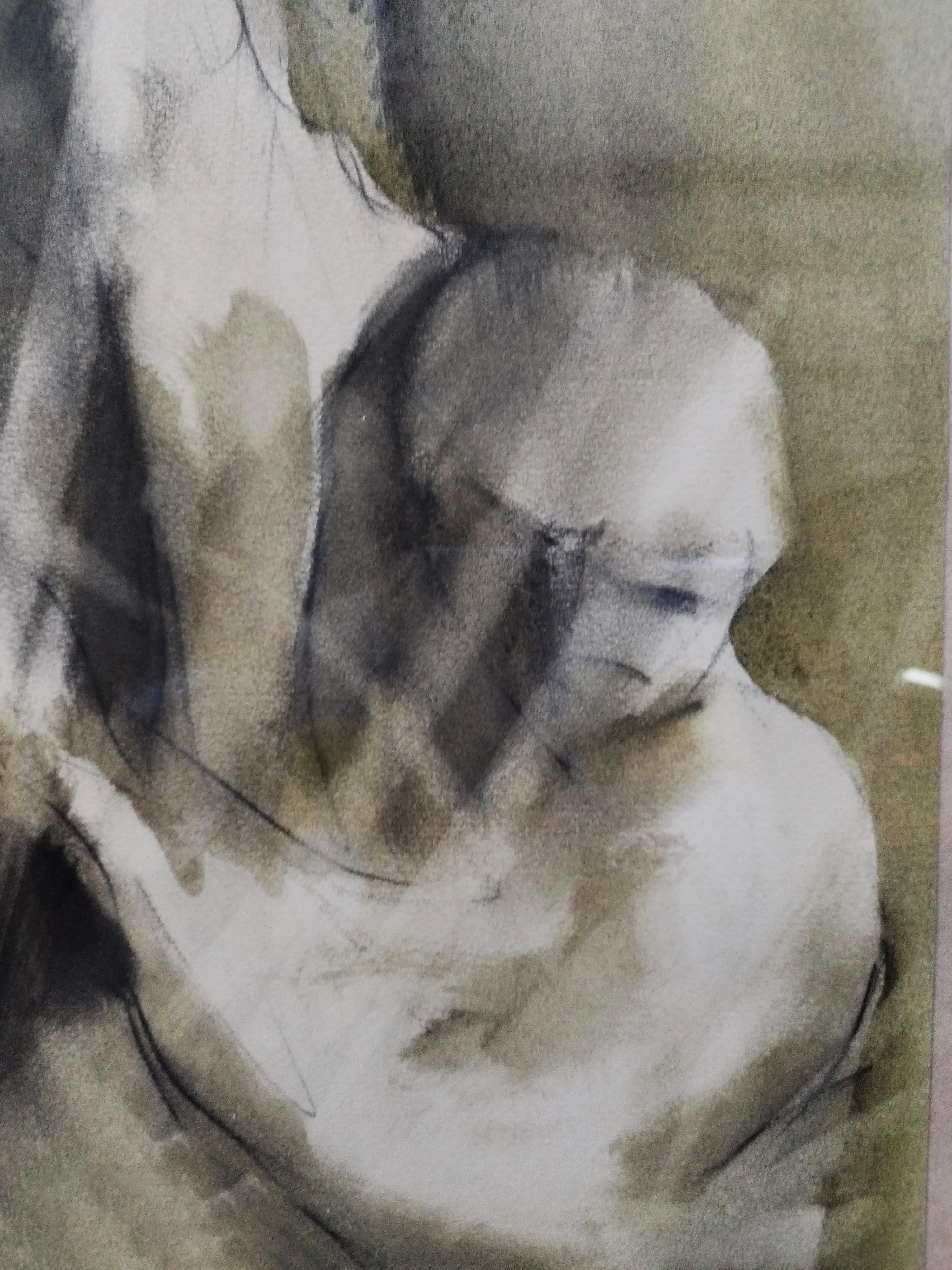 MATERNITY - Lithograph on paper signed Vincenzo Cerino - Modern Print by Unknown